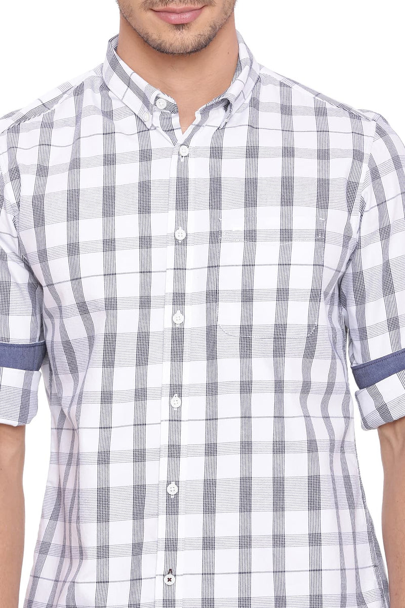 BASICS SLIM FIT CHECKS SHIRT