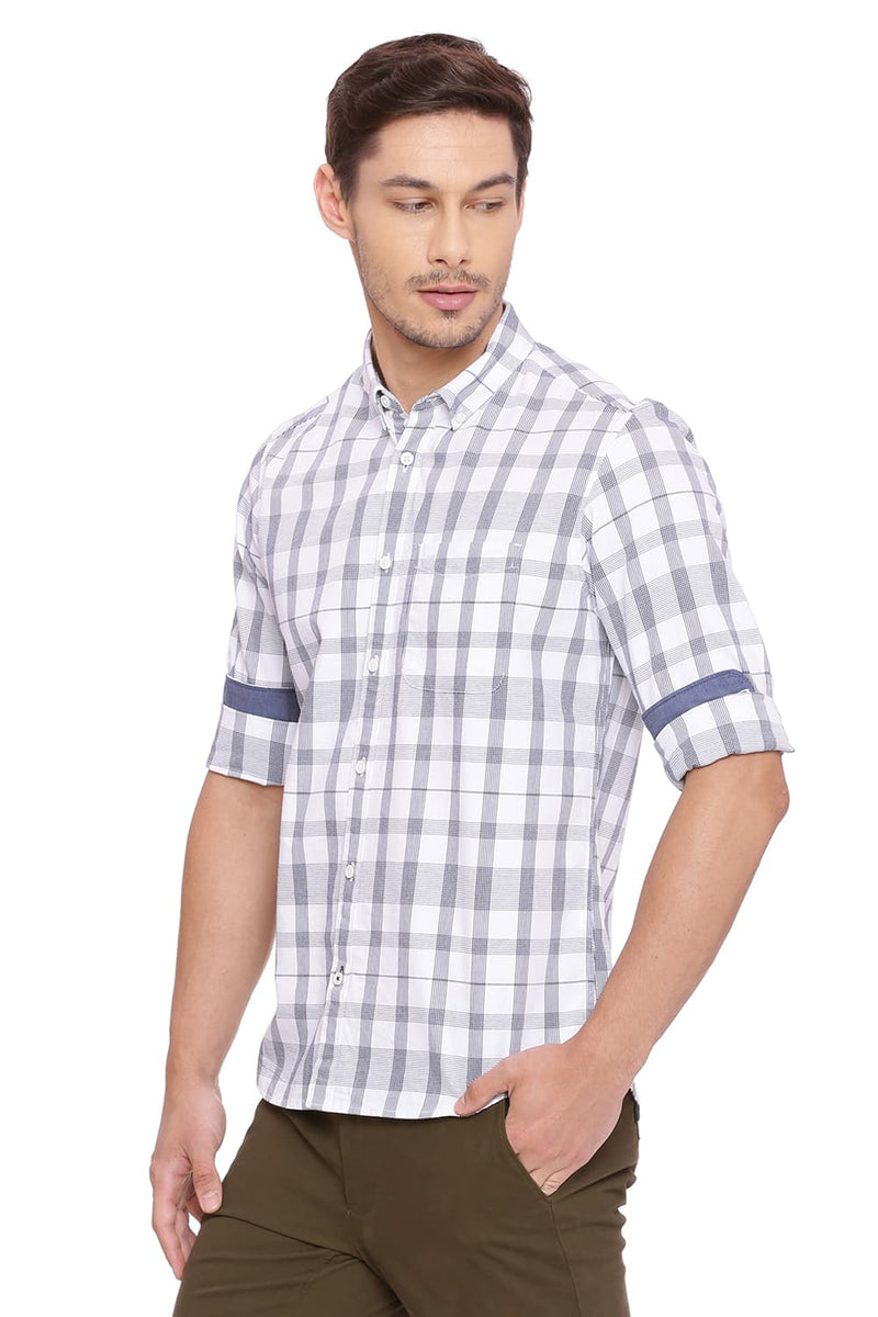 BASICS SLIM FIT CHECKS SHIRT