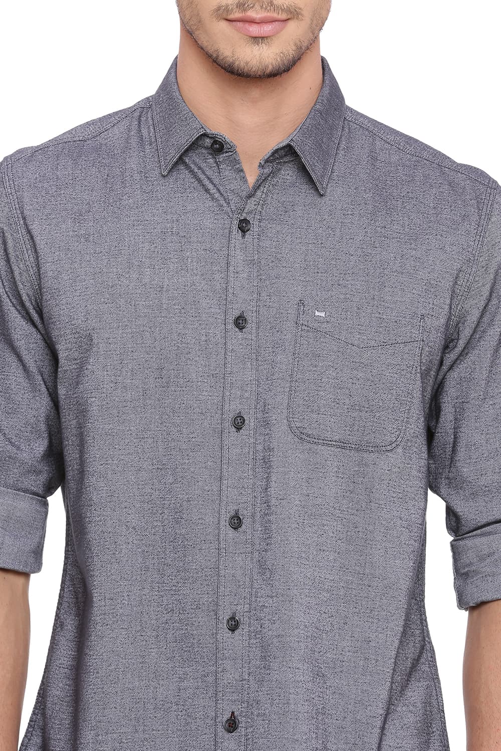 BASICS SLIM FIT BRUSHED OXFORD SHIRT