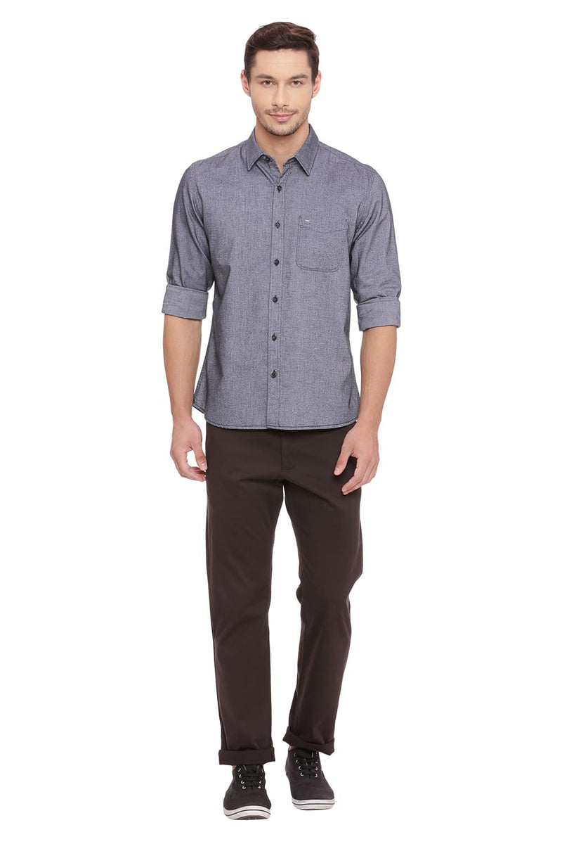 BASICS SLIM FIT BRUSHED OXFORD SHIRT