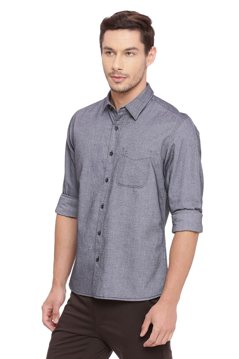 BASICS SLIM FIT BRUSHED OXFORD SHIRT