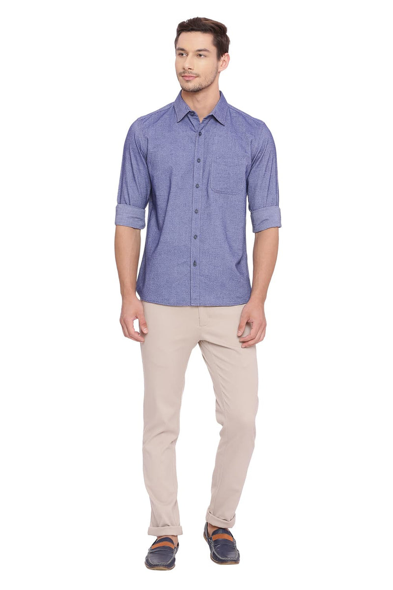 BASICS SLIM FIT BRUSHED OXFORD SHIRT