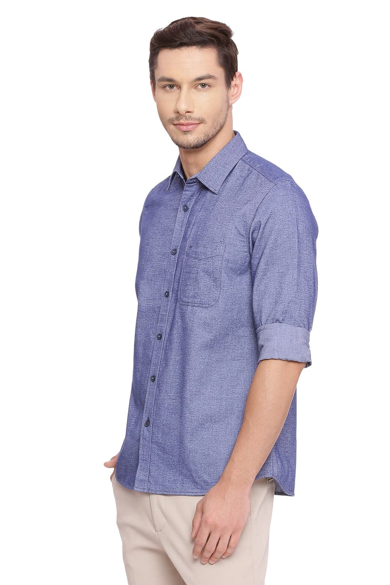 BASICS SLIM FIT BRUSHED OXFORD SHIRT