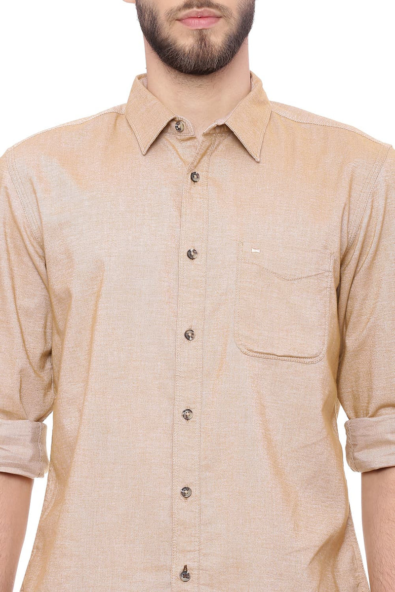 BASICS SLIM FIT BRUSHED OXFORD SHIRT