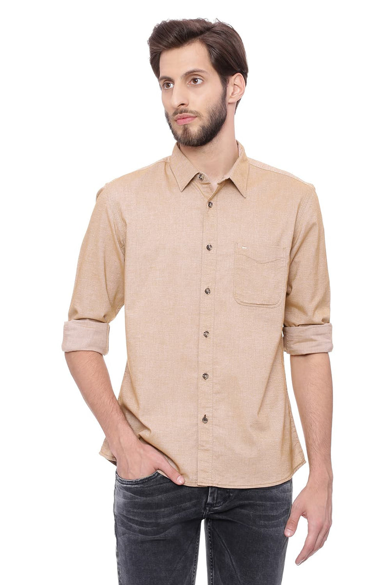 BASICS SLIM FIT BRUSHED OXFORD SHIRT