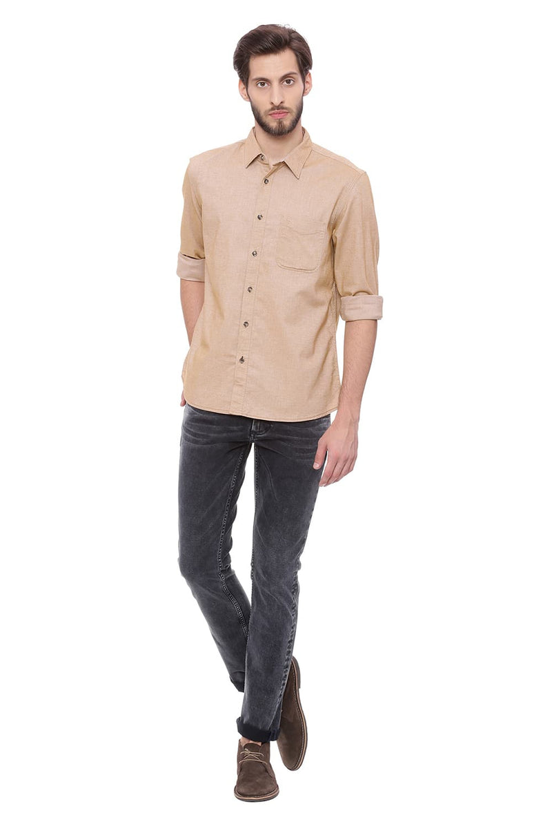 BASICS SLIM FIT BRUSHED OXFORD SHIRT