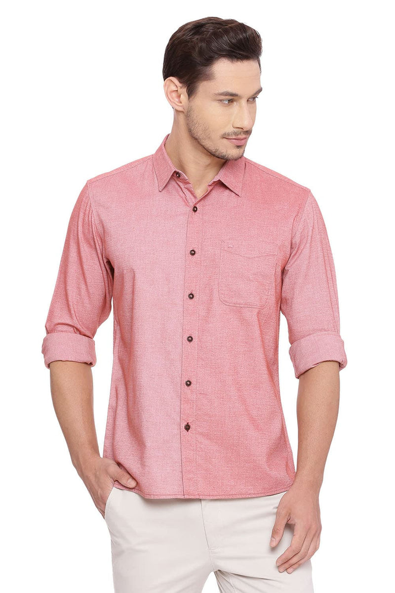 BASICS SLIM FIT BRUSHED OXFORD SHIRT