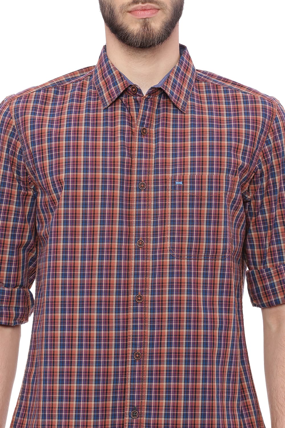 BASICS SLIM FIT CHECKS SHIRT