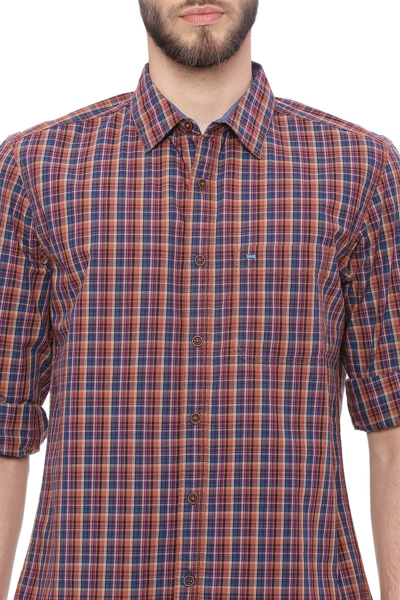 BASICS SLIM FIT CHECKS SHIRT