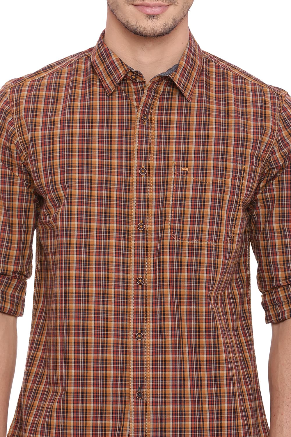 BASICS SLIM FIT CHECKS SHIRT