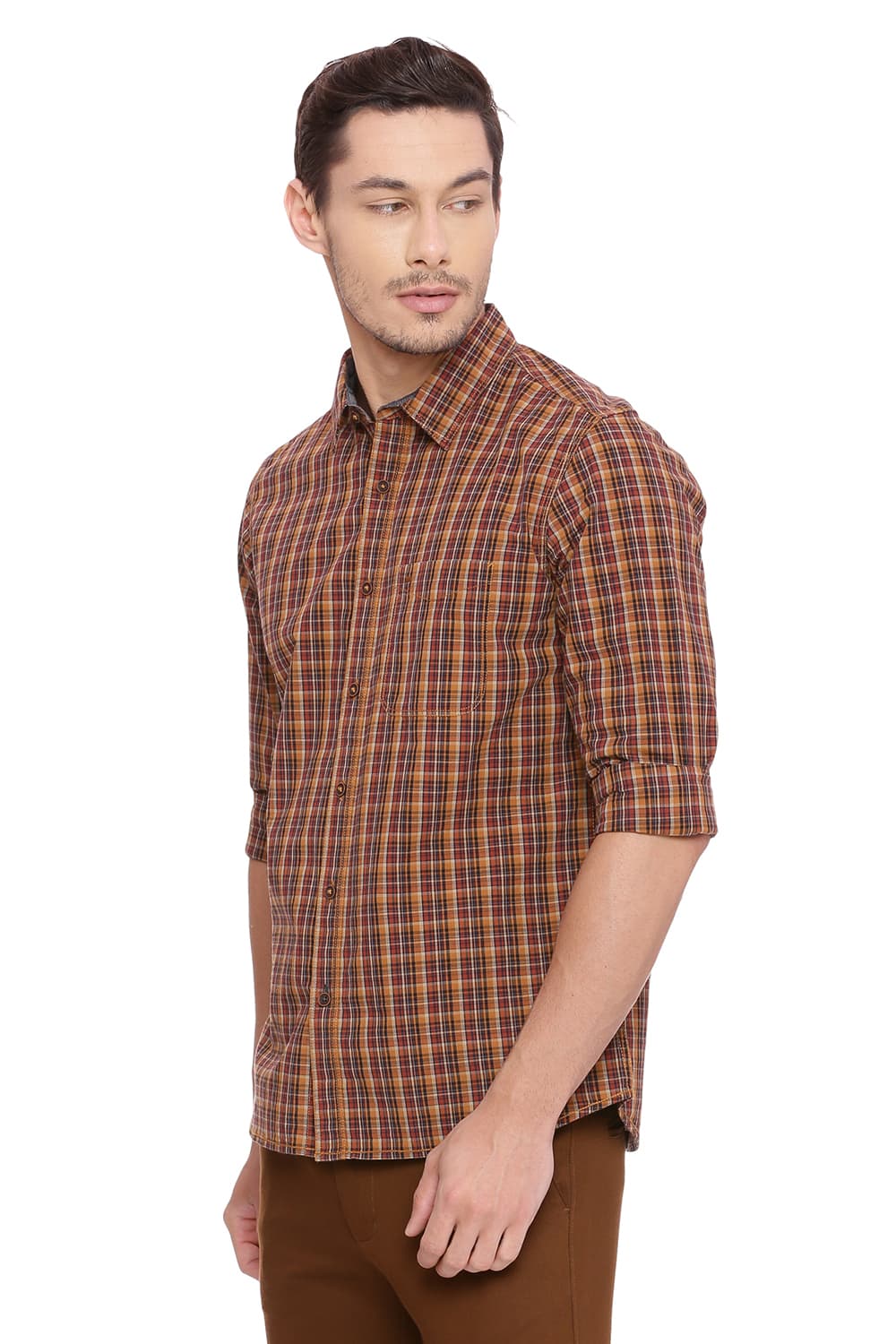 BASICS SLIM FIT CHECKS SHIRT