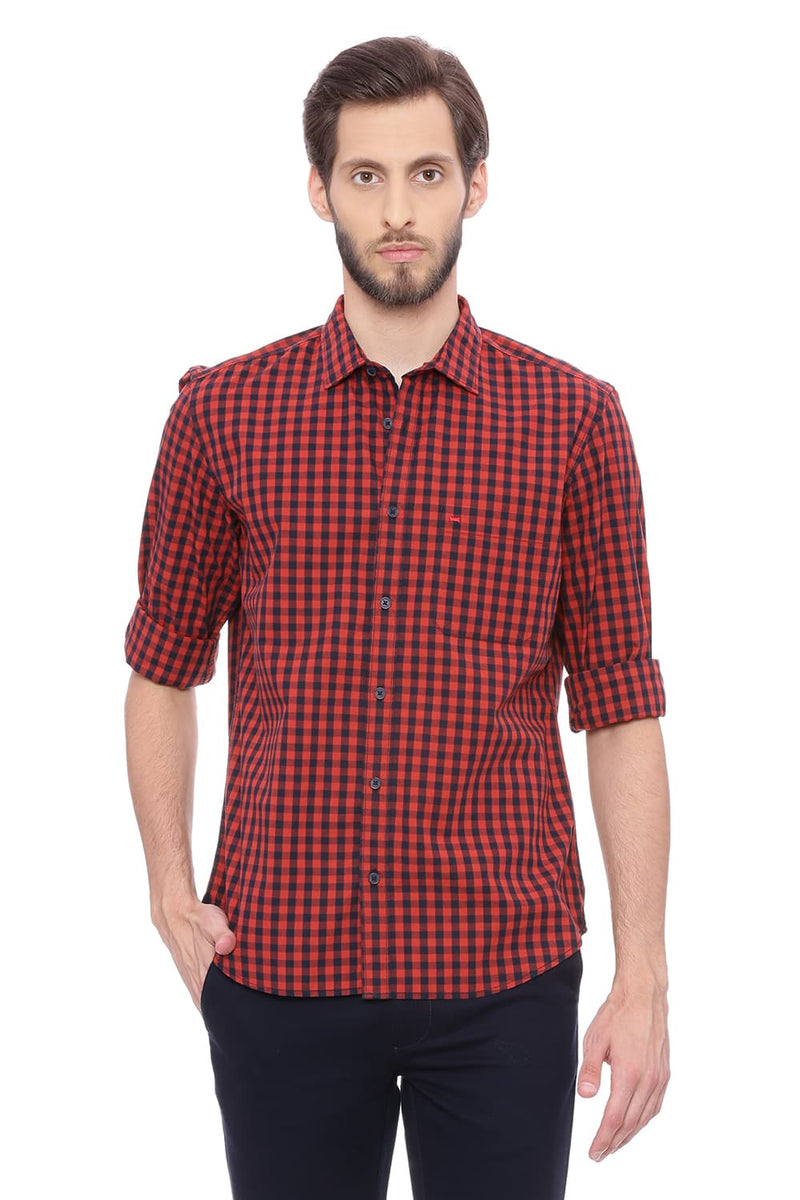 BASICS SLIM FIT CHECKS SHIRT