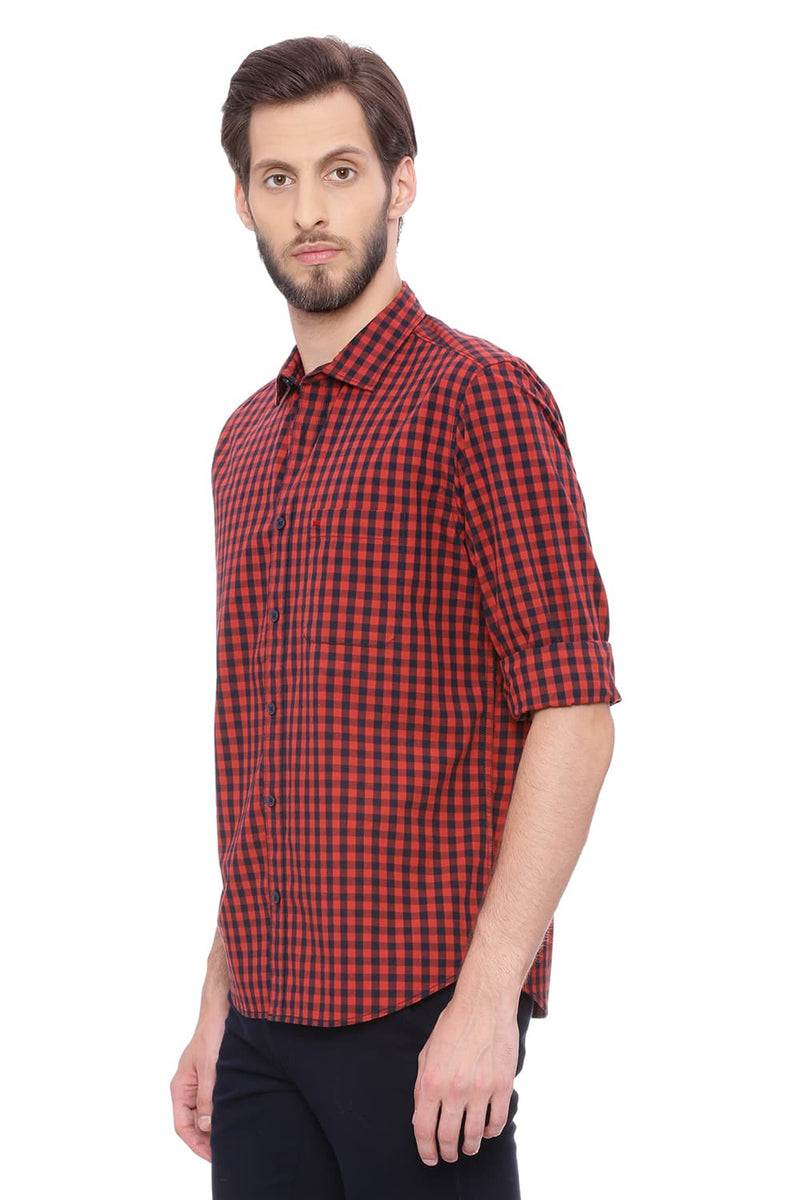 BASICS SLIM FIT CHECKS SHIRT