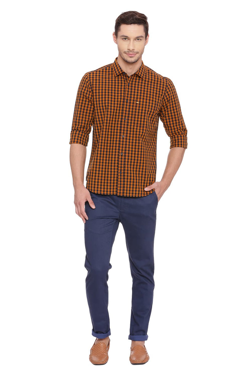 BASICS SLIM FIT CHECKS SHIRT