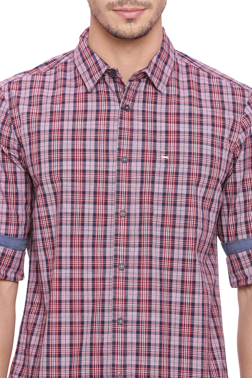 BASICS SLIM FIT CHECKS SHIRT