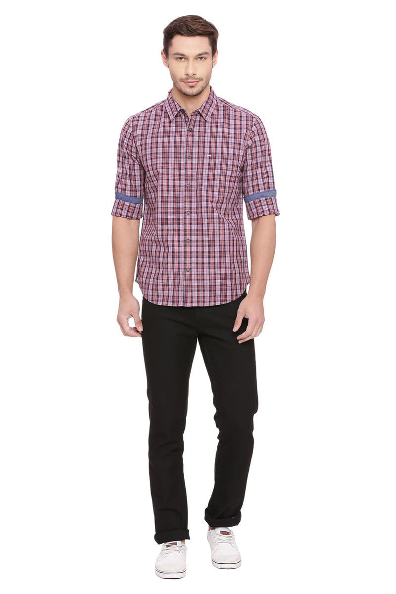 BASICS SLIM FIT CHECKS SHIRT