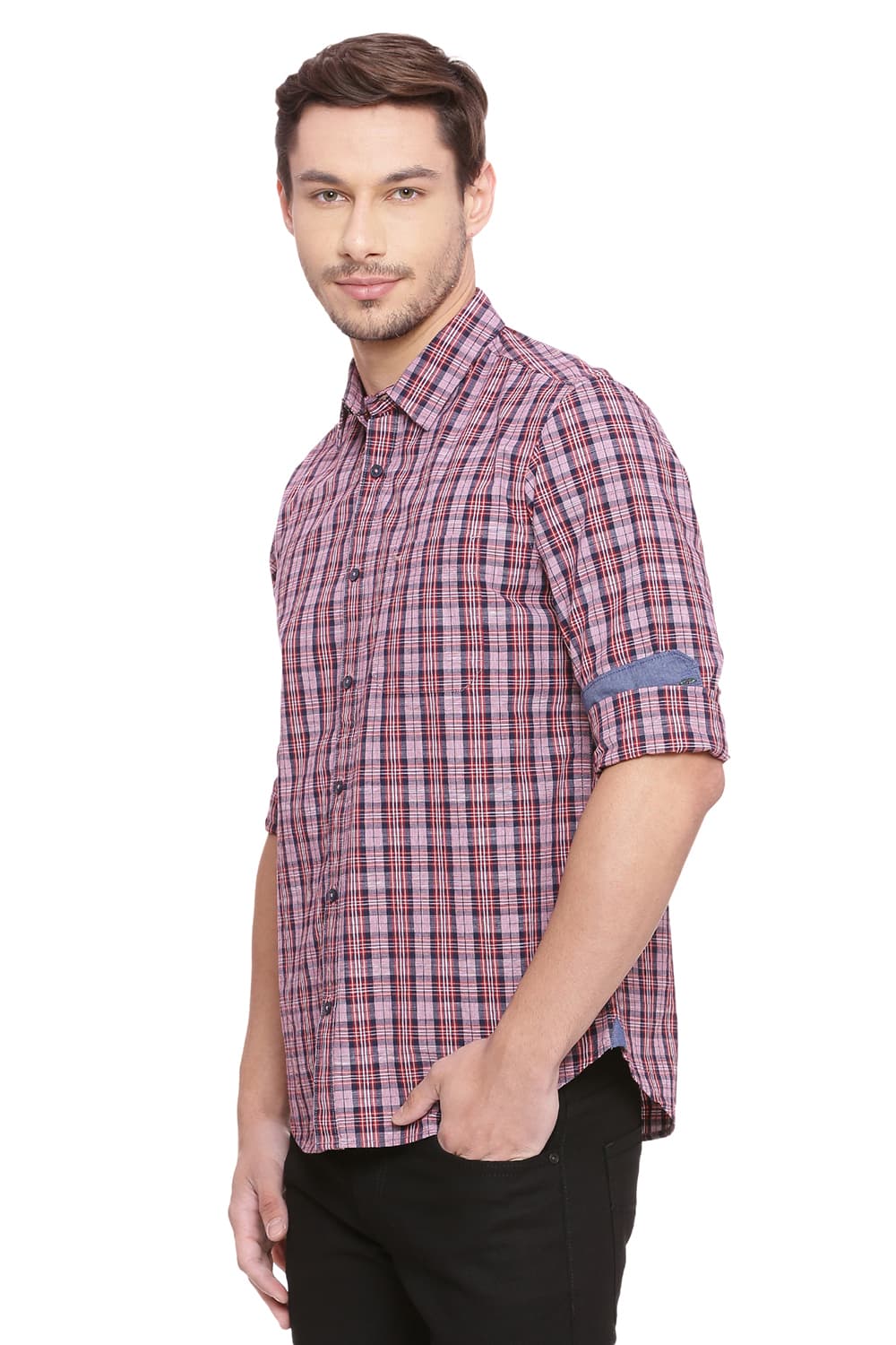 BASICS SLIM FIT CHECKS SHIRT