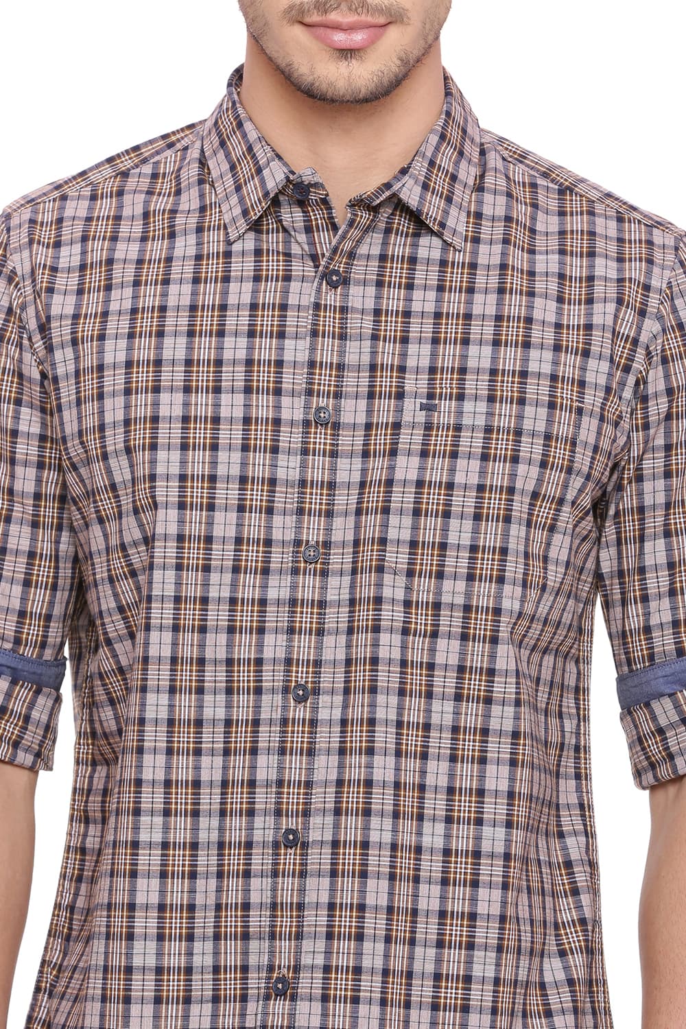 BASICS SLIM FIT CHECKS SHIRT