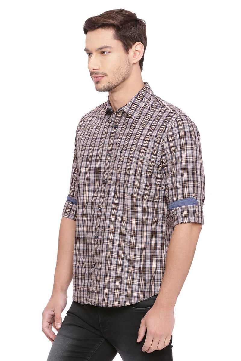 BASICS SLIM FIT CHECKS SHIRT