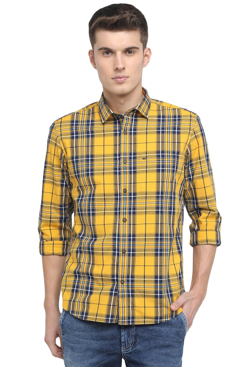 BASICS SLIM FIT BIG CHECKS SHIRT