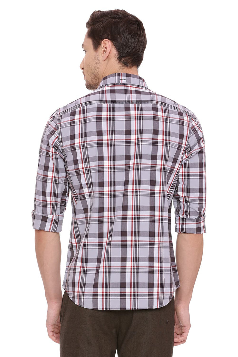 BASICS SLIM FIT CHECKS SHIRT