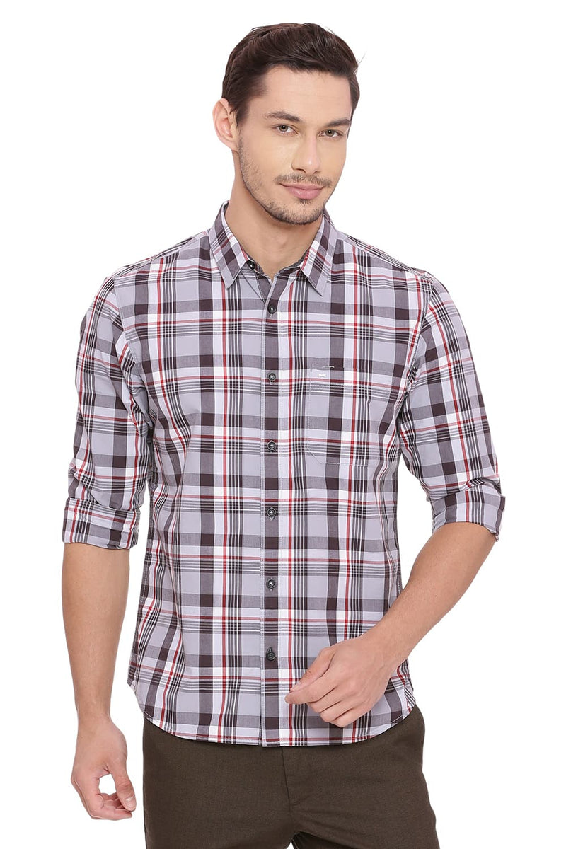 BASICS SLIM FIT CHECKS SHIRT