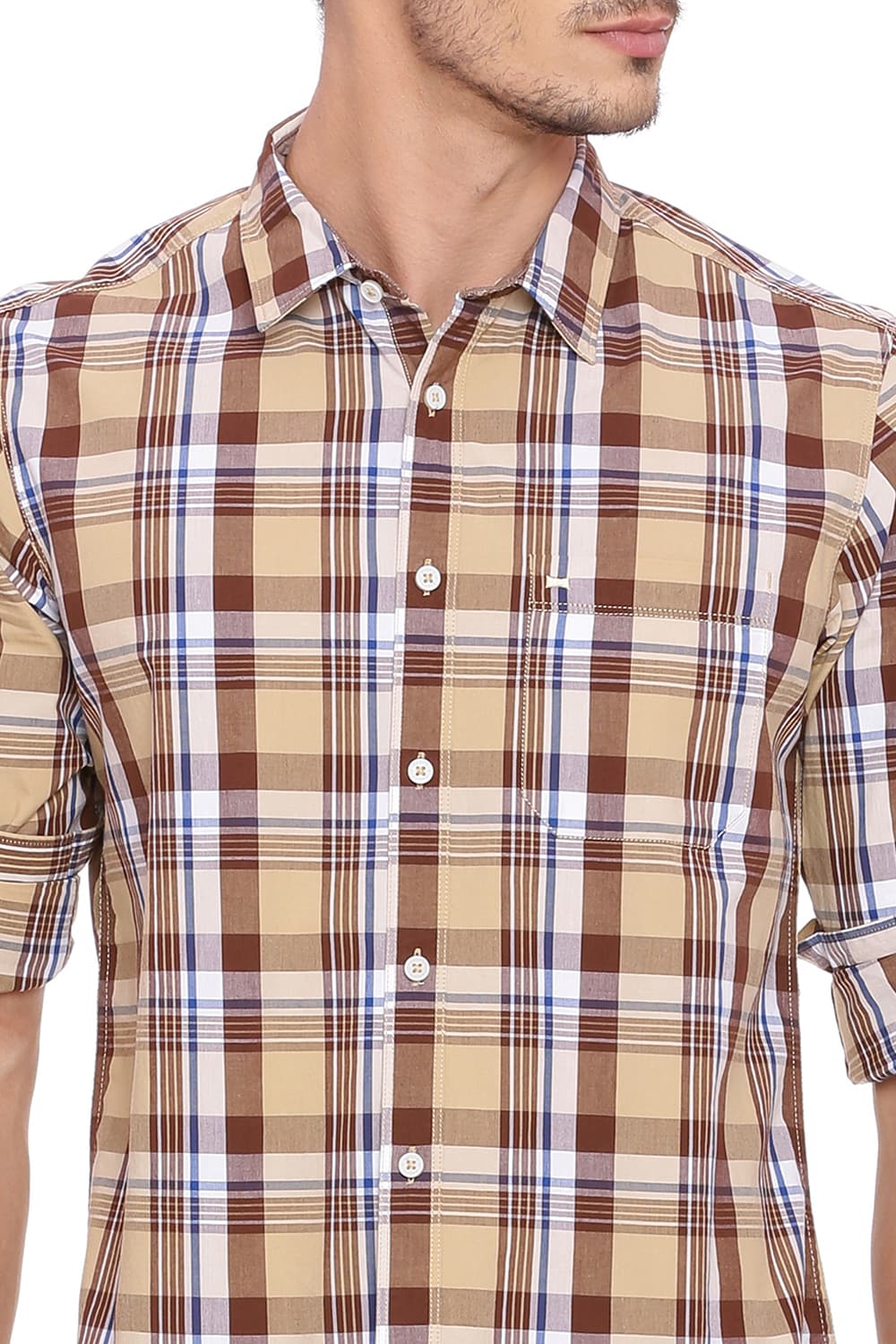 BASICS SLIM FIT CHECKS SHIRT