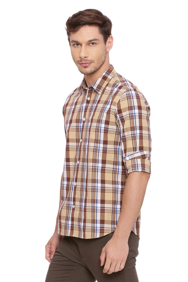 BASICS SLIM FIT CHECKS SHIRT