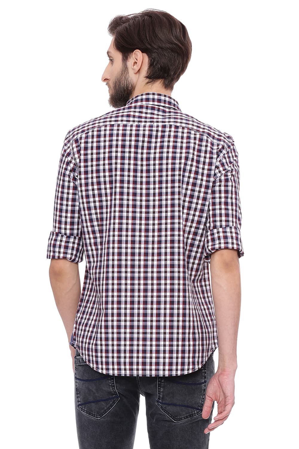 BASICS SLIM FIT CHECKS SHIRT