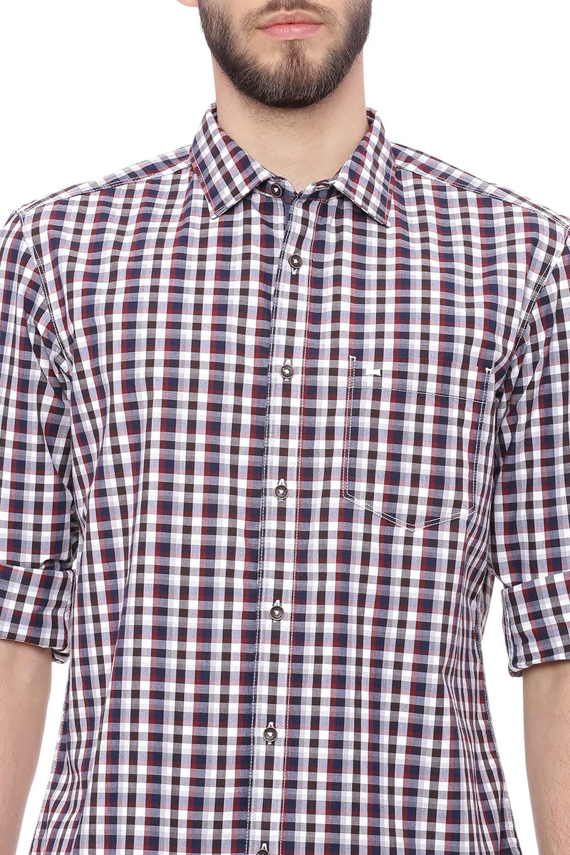 BASICS SLIM FIT CHECKS SHIRT