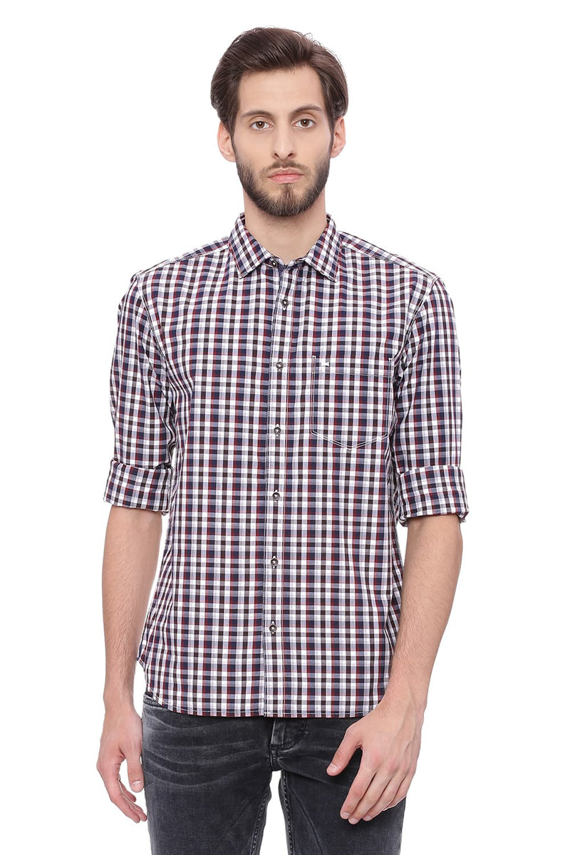 BASICS SLIM FIT CHECKS SHIRT