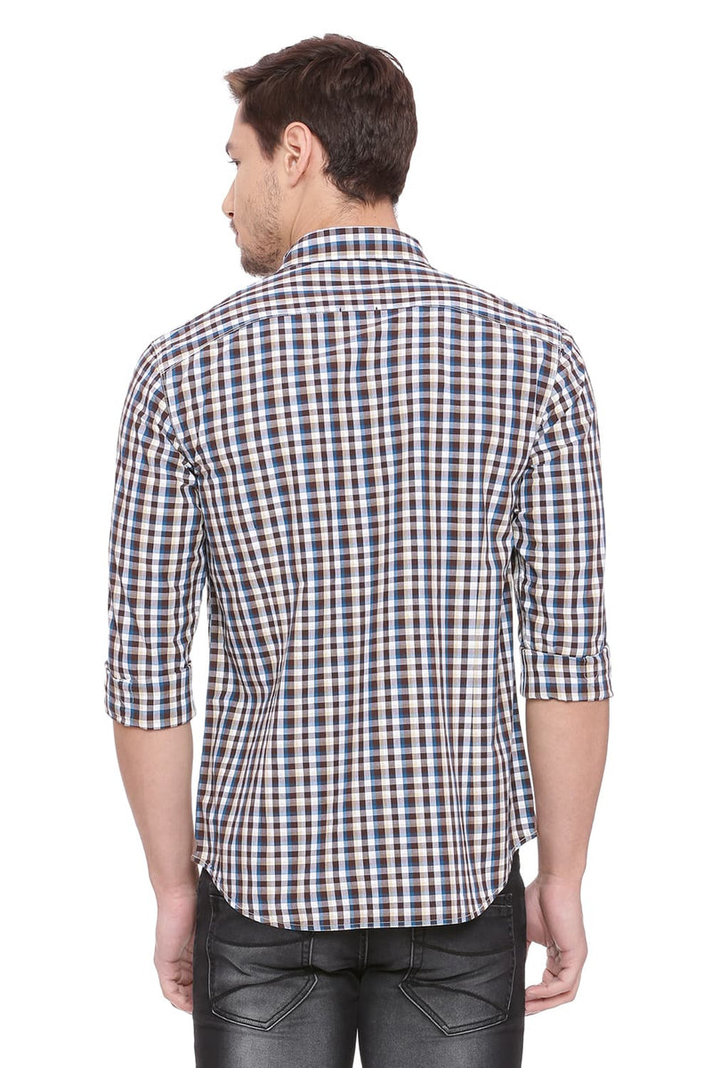 BASICS SLIM FIT CHECKS SHIRT