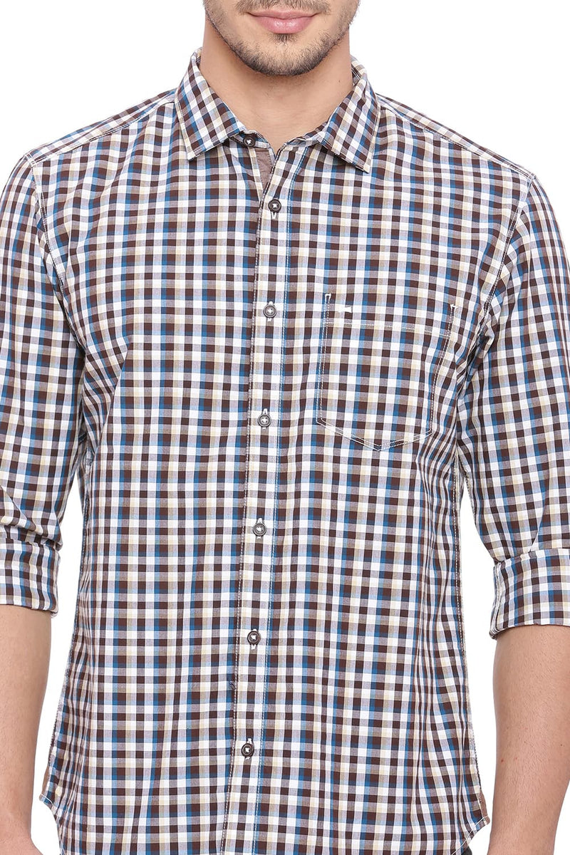 BASICS SLIM FIT CHECKS SHIRT