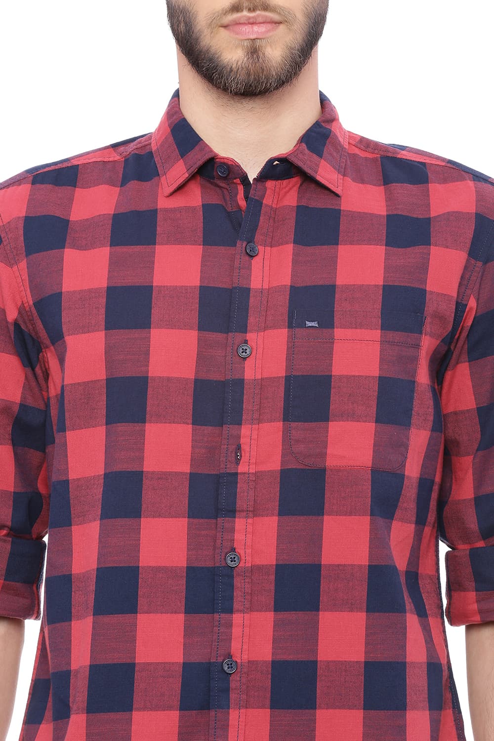 BASICS SLIM FIT CHECKS SHIRT