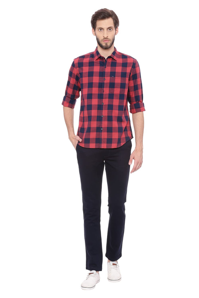 BASICS SLIM FIT CHECKS SHIRT