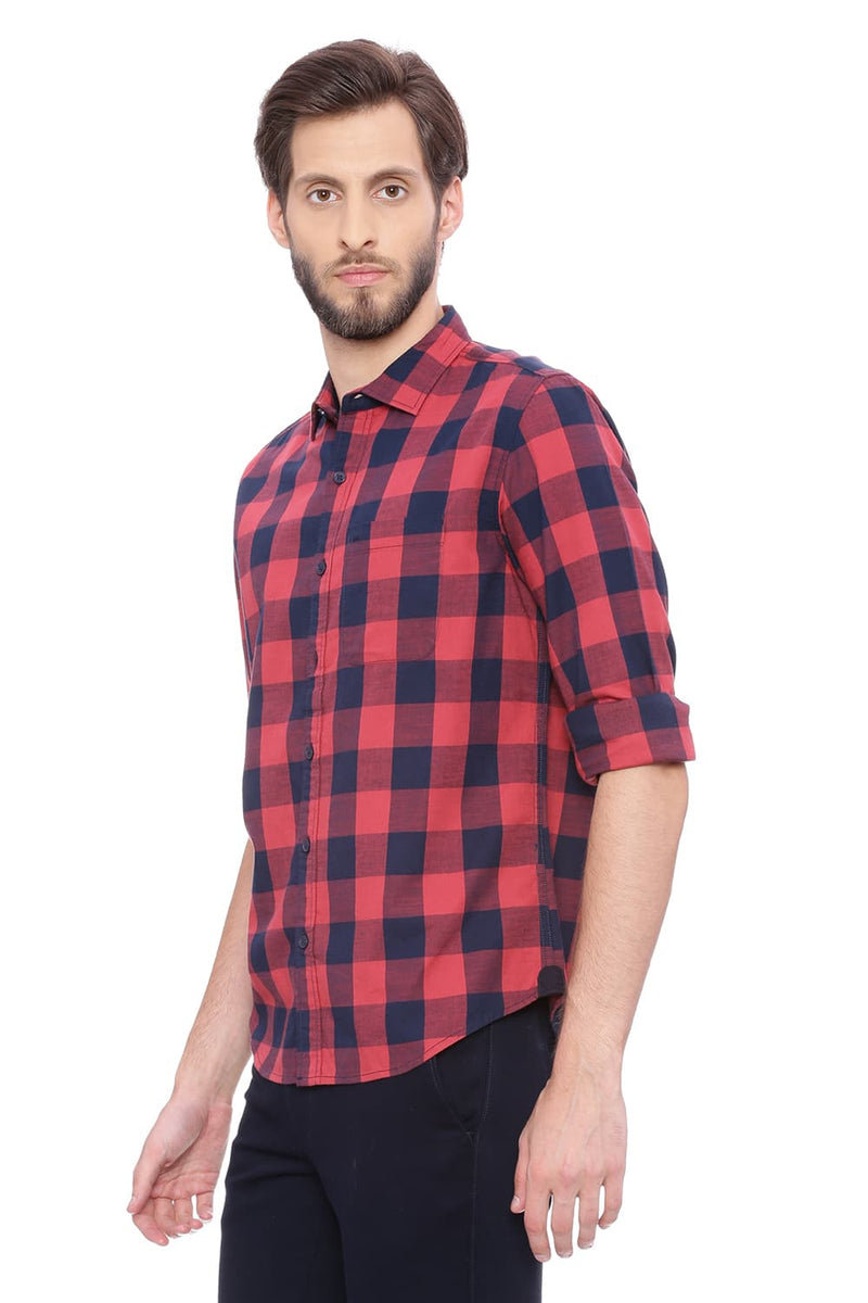 BASICS SLIM FIT CHECKS SHIRT