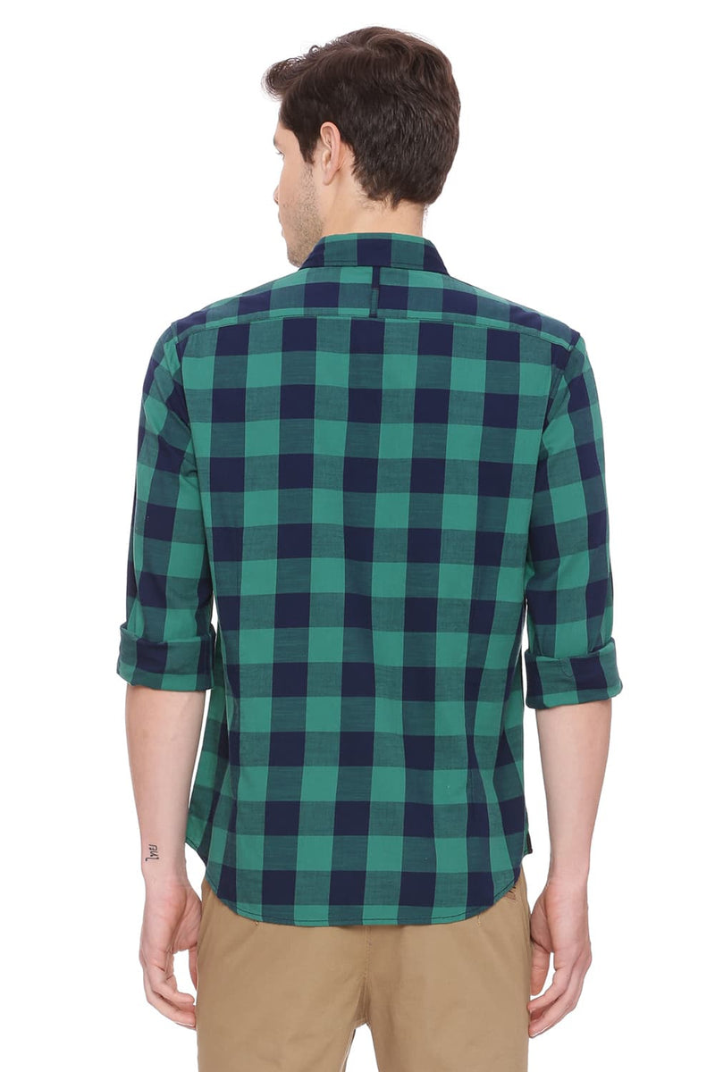 BASICS SLIM FIT CHECKS SHIRT