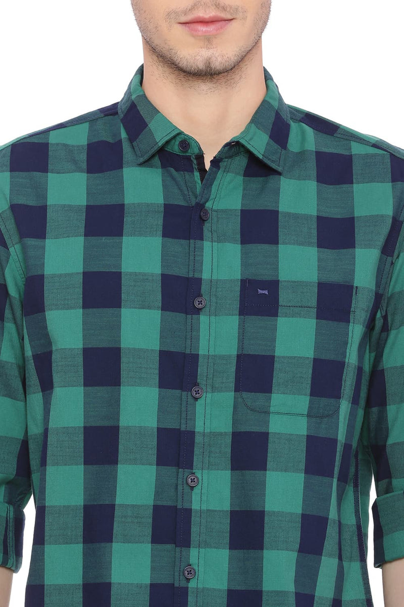 BASICS SLIM FIT CHECKS SHIRT