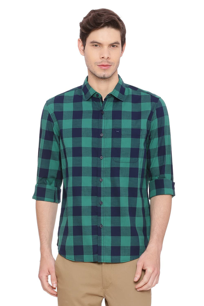 BASICS SLIM FIT CHECKS SHIRT