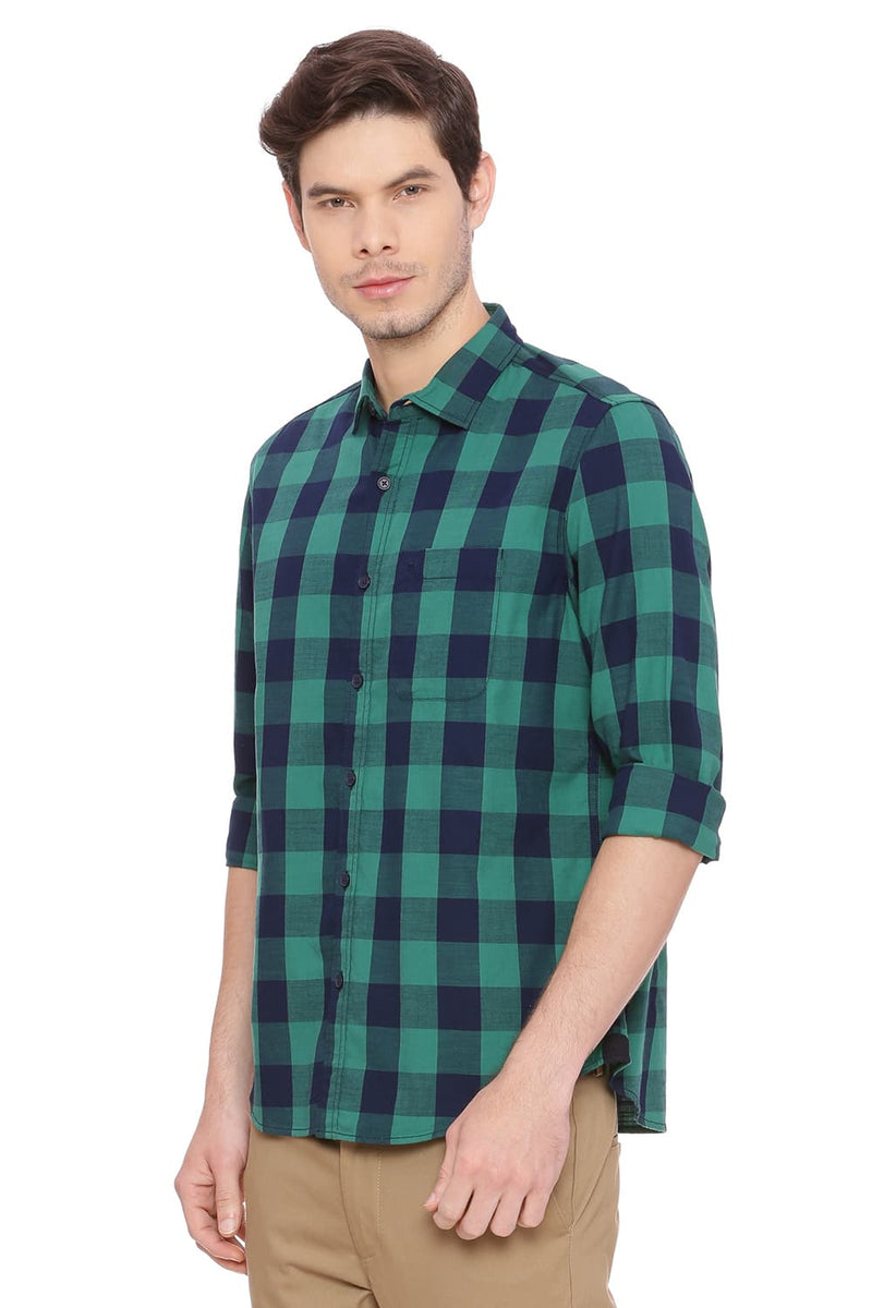 BASICS SLIM FIT CHECKS SHIRT