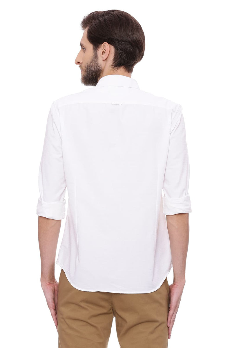 BASICS SLIM FIT DOBBY SHIRT