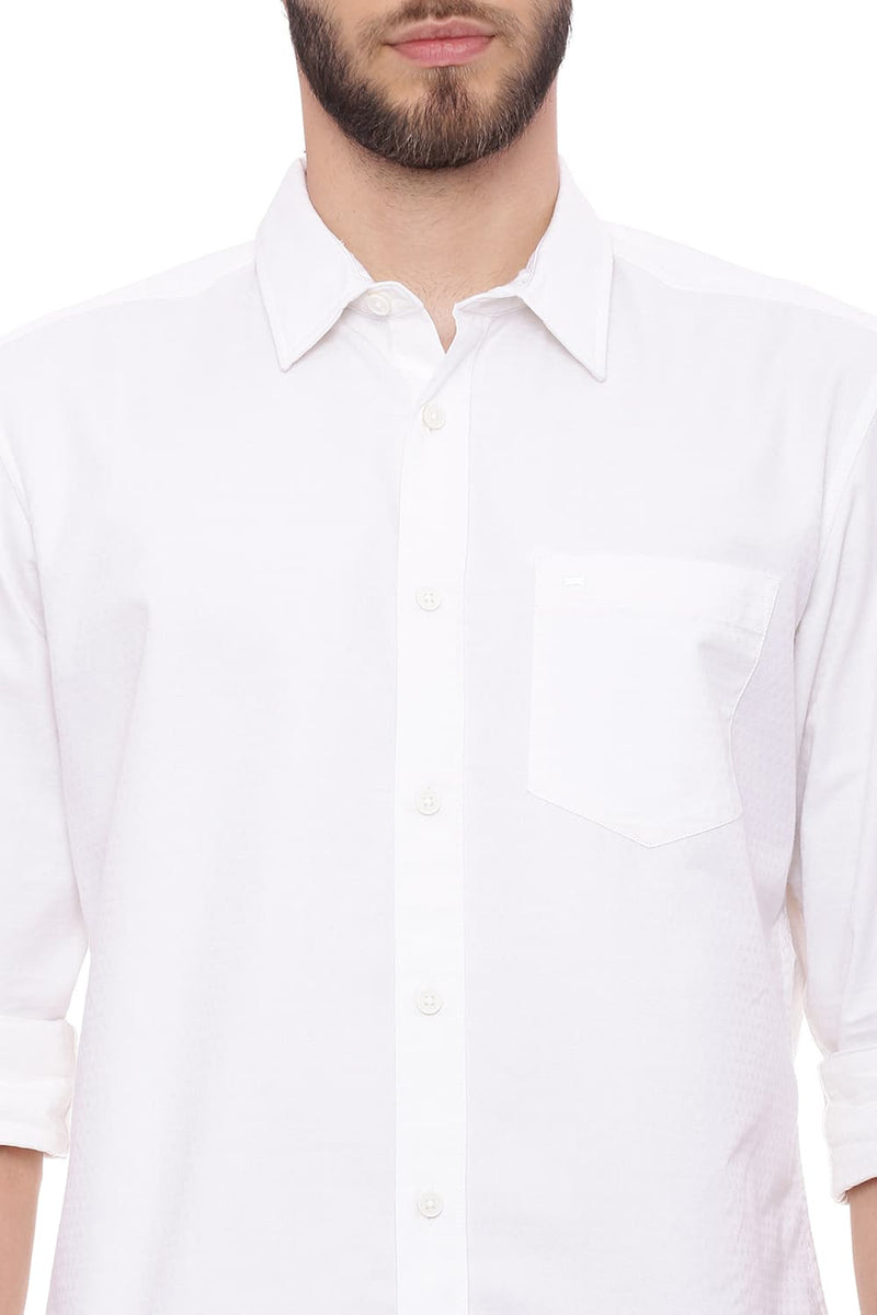 BASICS SLIM FIT DOBBY SHIRT