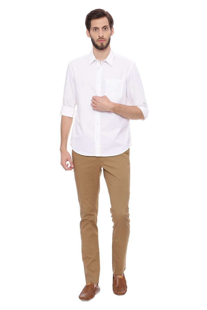 BASICS SLIM FIT DOBBY SHIRT