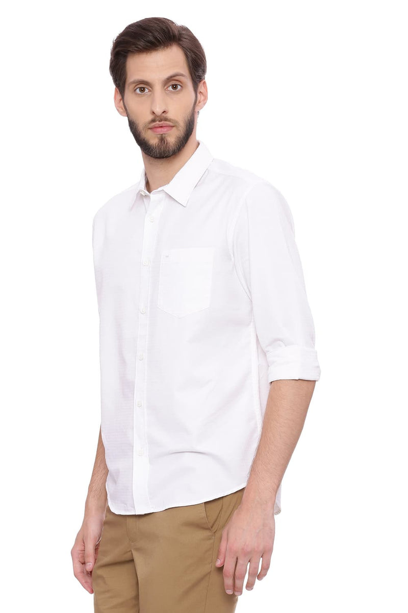 BASICS SLIM FIT DOBBY SHIRT