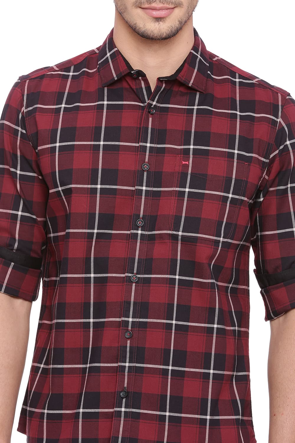 BASICS SLIM FIT CHECKS SHIRT