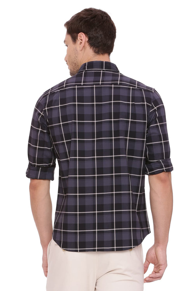 BASICS SLIM FIT CHECKS SHIRT