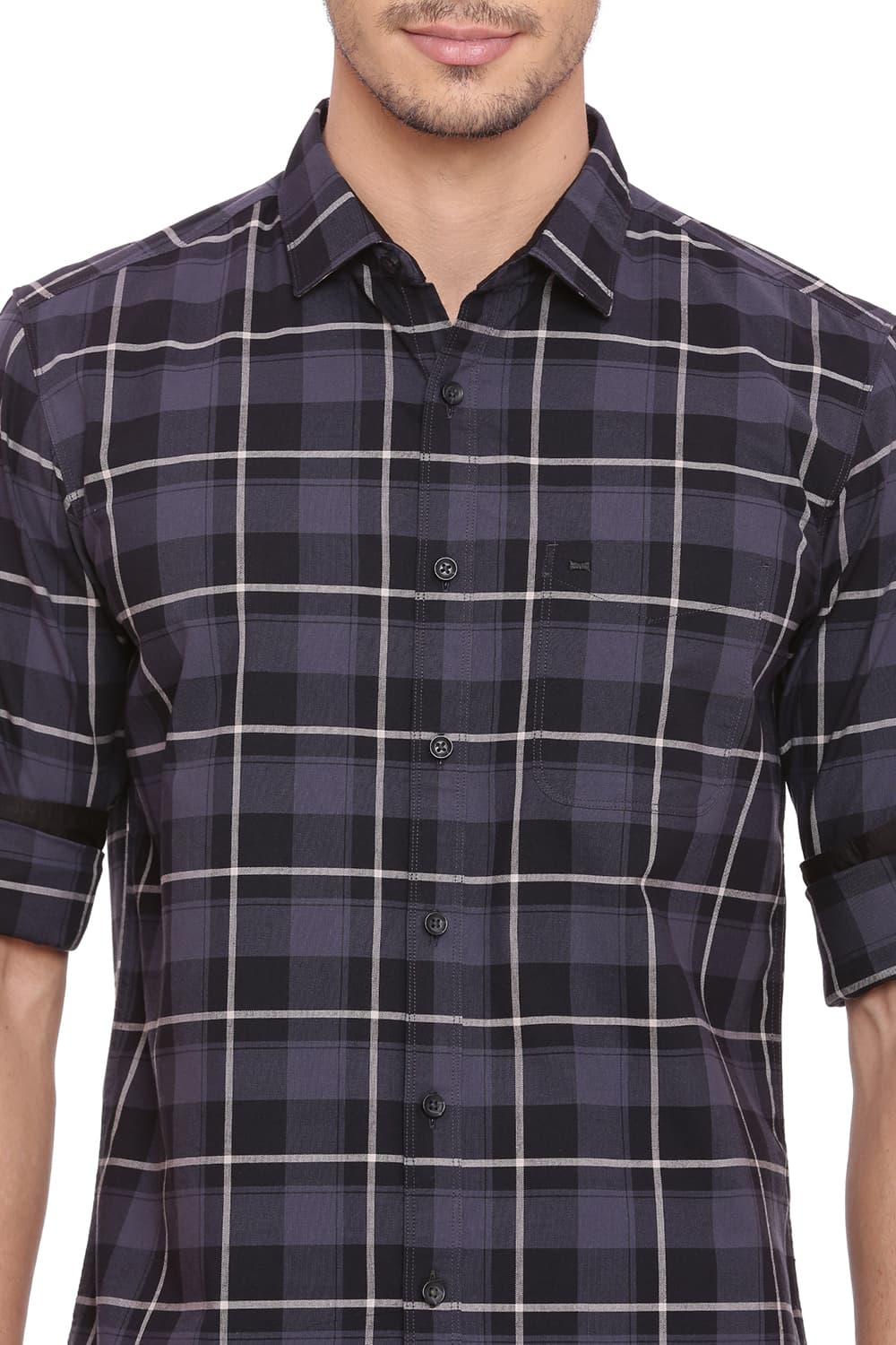 BASICS SLIM FIT CHECKS SHIRT