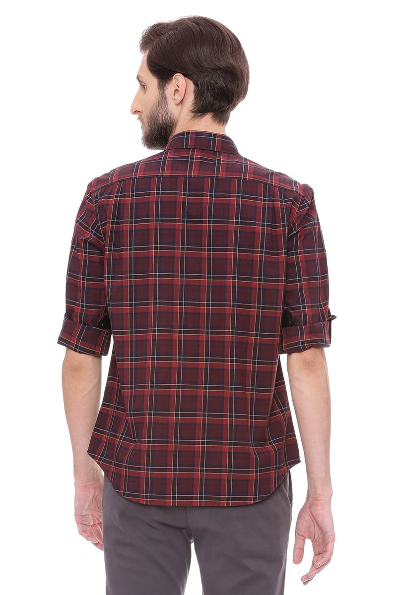 BASICS SLIM FIT CHECKS SHIRT