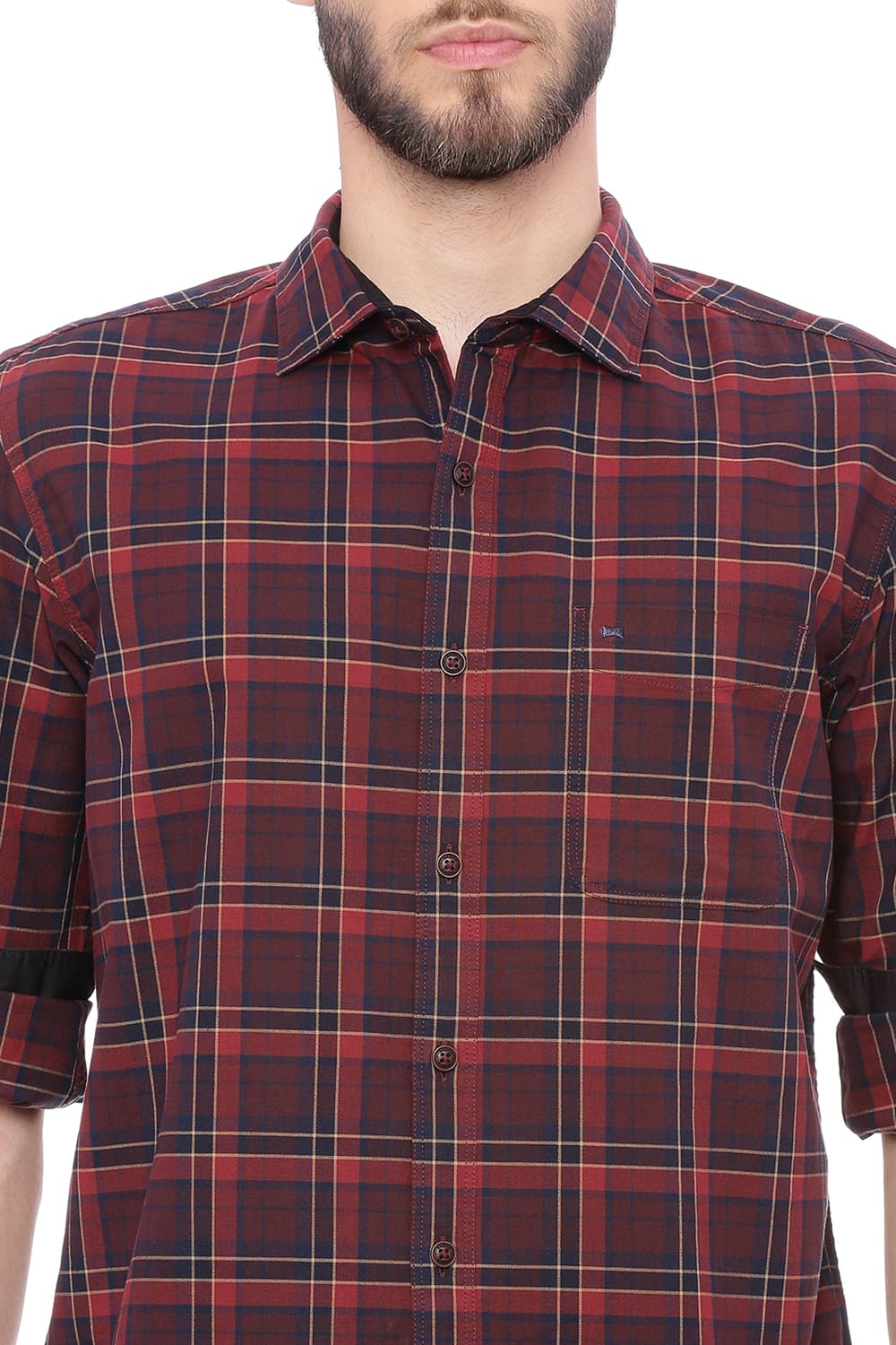 BASICS SLIM FIT CHECKS SHIRT