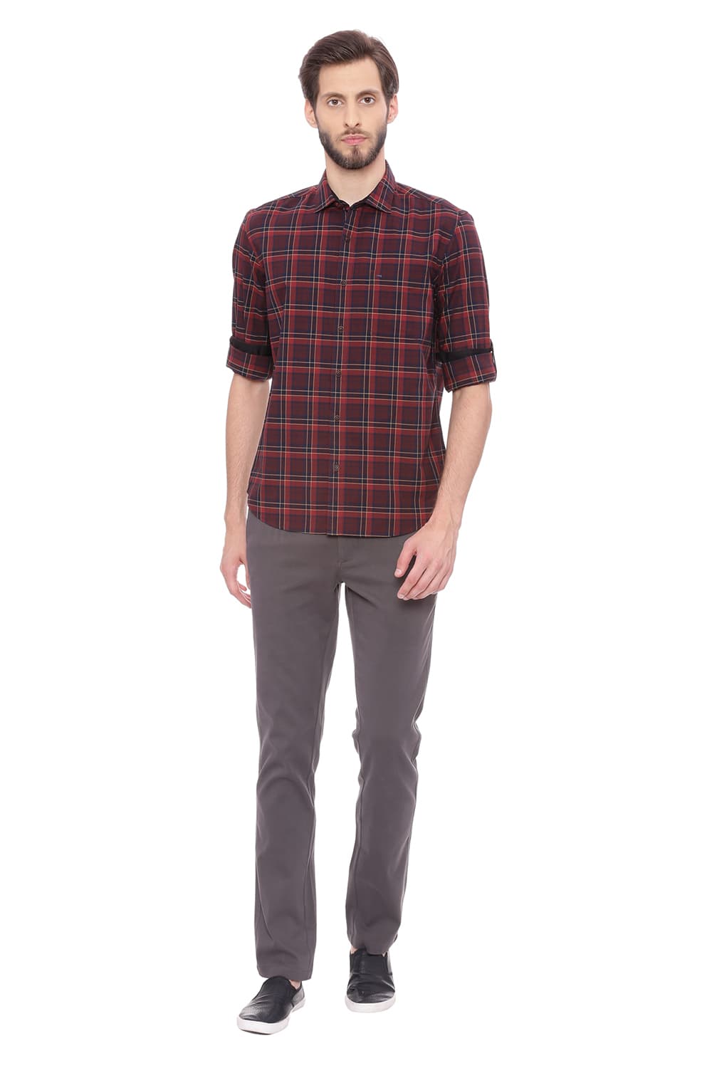 BASICS SLIM FIT CHECKS SHIRT